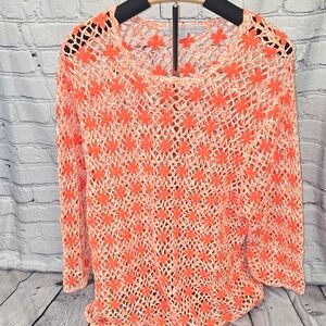 S.A. Collection Crochet Mesh Sweater, 2X